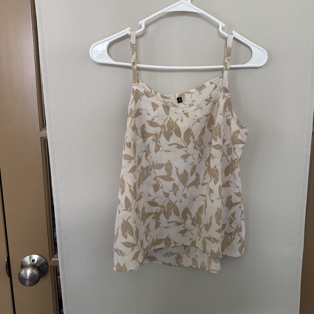 Cabi Womens XS Beige Floral Couplet‎ Long Sleeve V-Neck Blouse Camisole Set - Picture 7 of 9